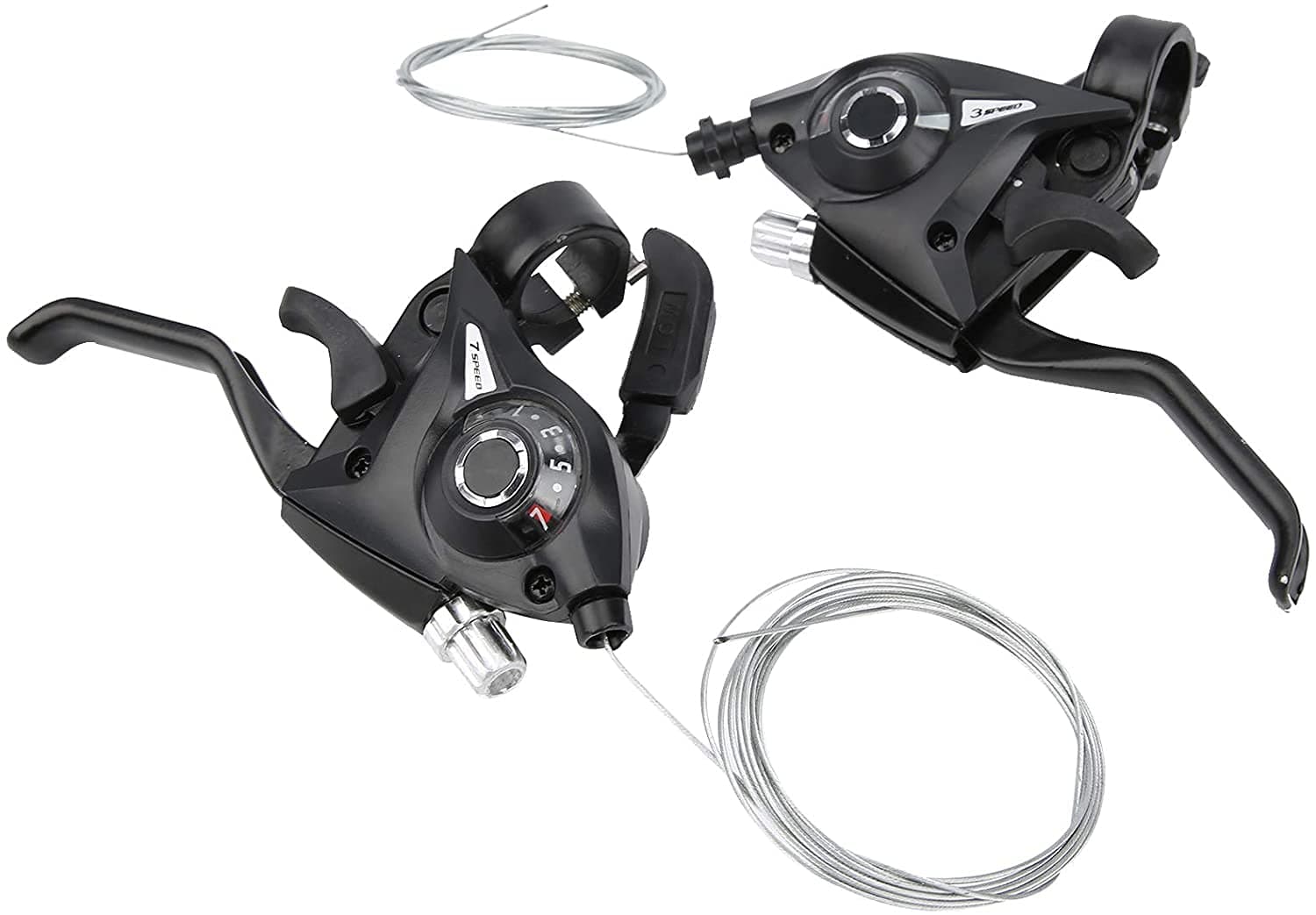 U-K Useful and practical 1 pair shifter brake lever, 3 x 7 21-speed shifter brake gear bike shifters set combination set with gear cable