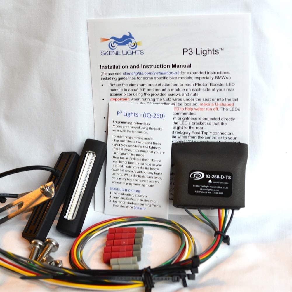 Motorcycle Braking Visibility System with Decelerometer & Turn Signals (Compatible With All Bikes)