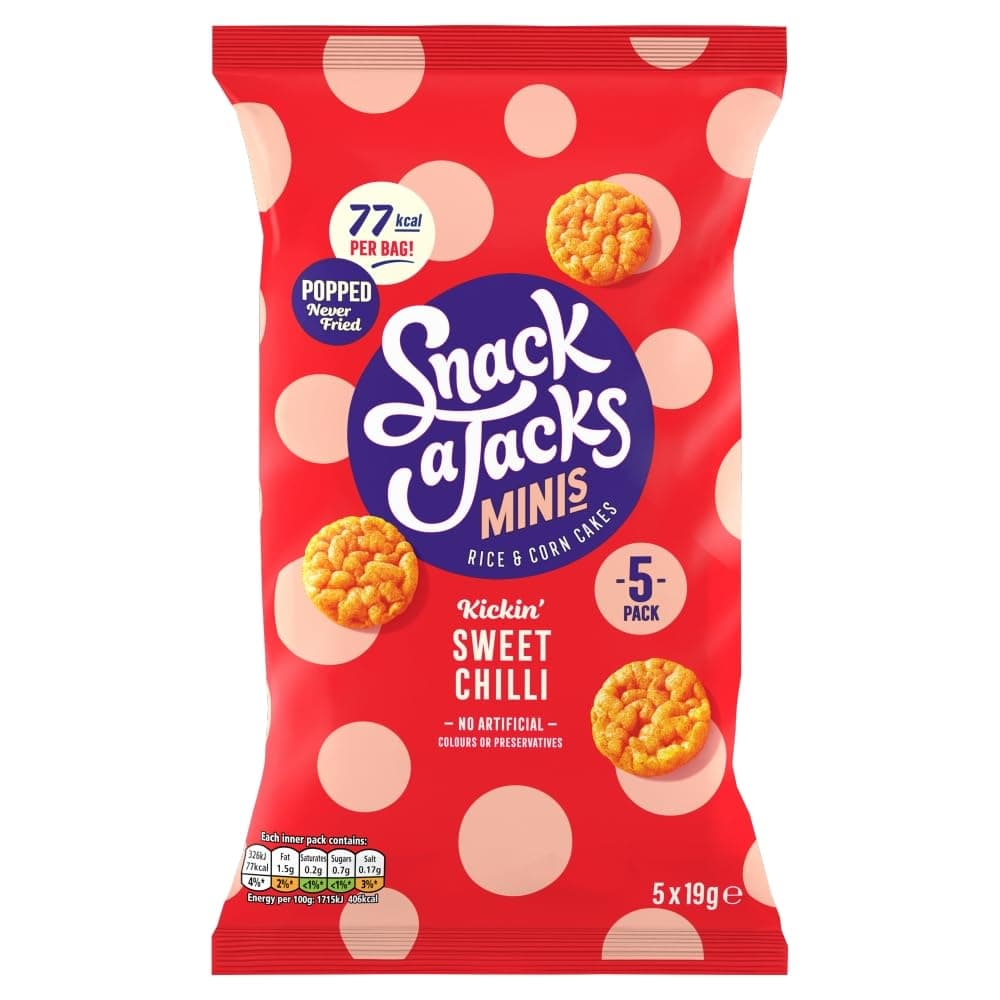 Snack a Jacks Sweet Chilli Multipack Rice Cakes Crisps 5 x 19g