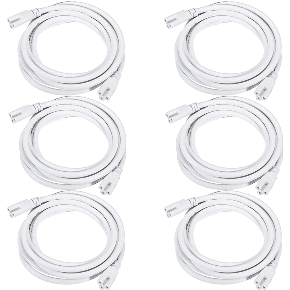 T5 T8 LED Double End 3Pin Lamp Connecting Wire Ceiling Lights Daylight Integrated Tube Cable Linkable Cords for LED Tube Lamp Holder Socket Fittings with Cables White Color (6)