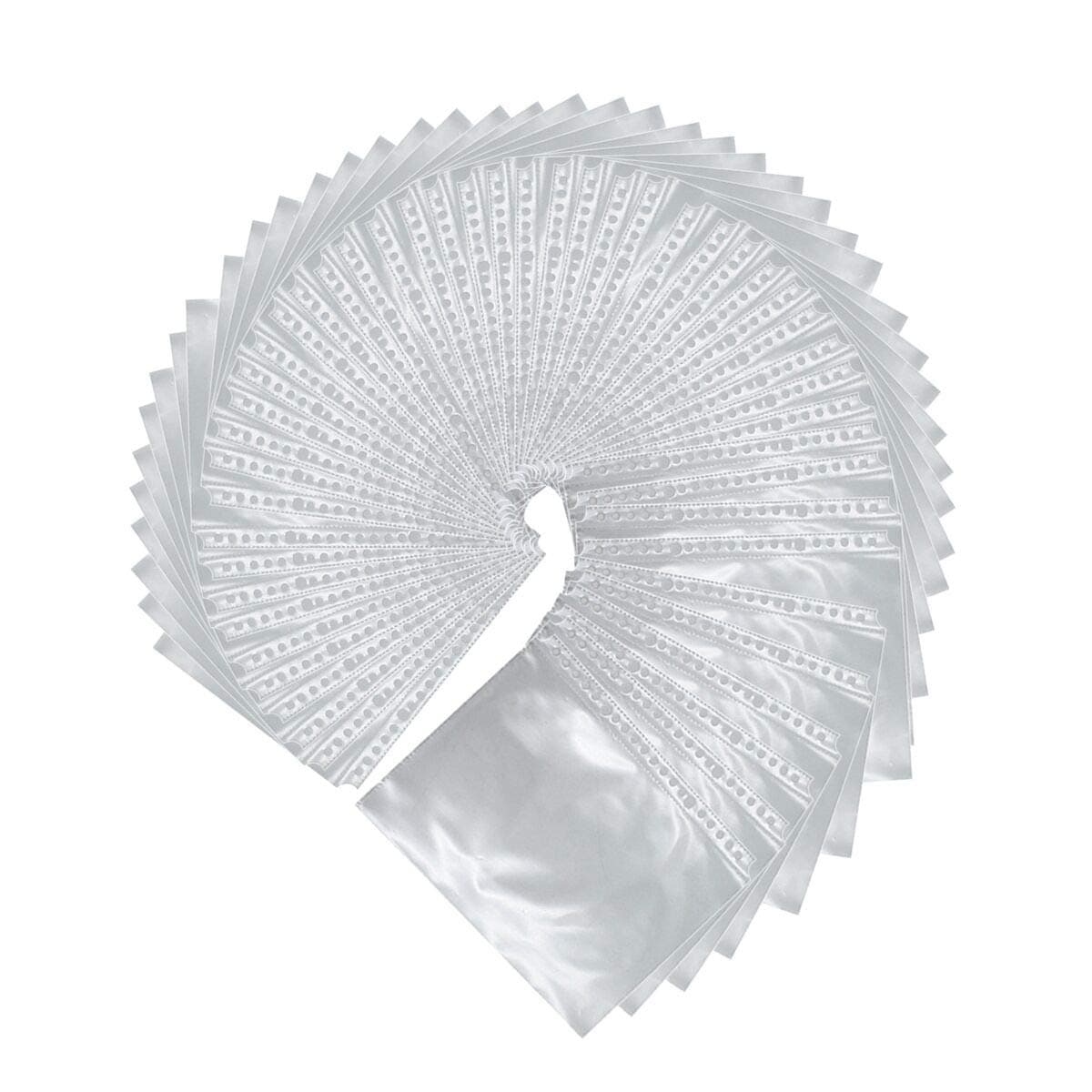 Eilova 20 Holes Clear Plastic PVC Binder Pockets Sheet Protector Filing Bag Files Document Storage Pouch Refills for 20-Hole Journal Planner(A5, 50Packs)