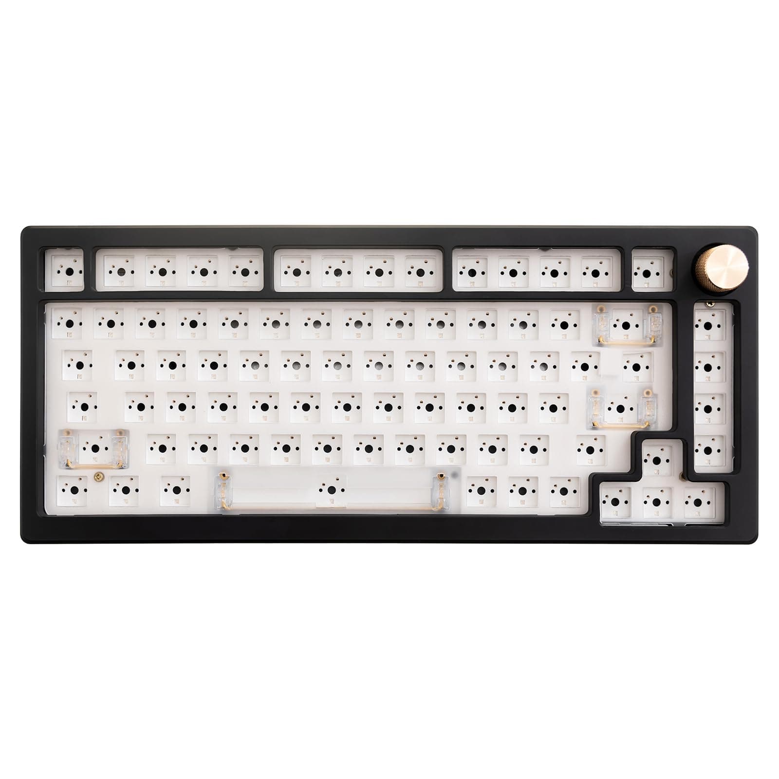 GK GAMAKAY SN75 75% Mechanical Keyboard Kit, VIA Programmable Hot Swap Tri-Mode Bluetooth/Type-C/2.4G Wireless RGB Customized Keyboard Kit, PCB Mounting Plate EVA Sound Insulation Mat (Black)