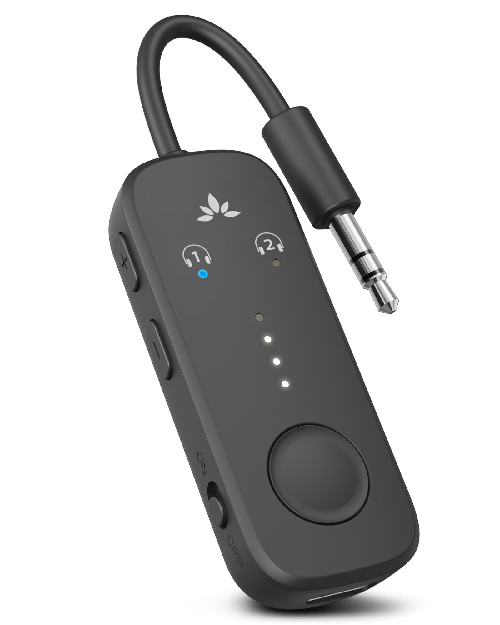 Relay - Premium Airplane Bluetooth Adapter with Advanced Qualcomm Chipset, 2 Headphones Support, 25hrs Play Time, aptX Adaptive & HD Audio Transmitter for Airpods, Bose & Travel Flight