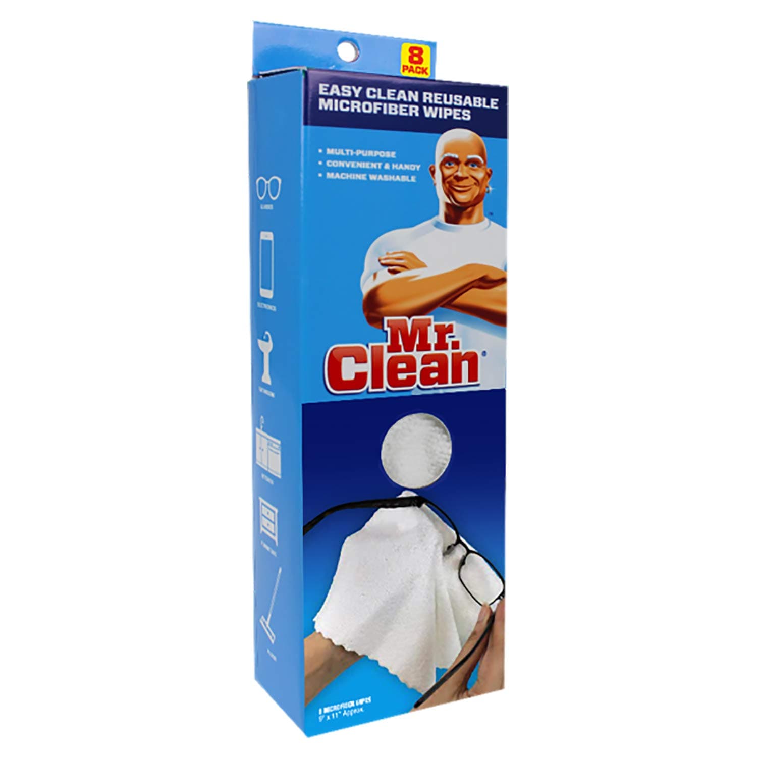 Easy Clean Microfiber Cleaning Cloths, 8-Pack, White
