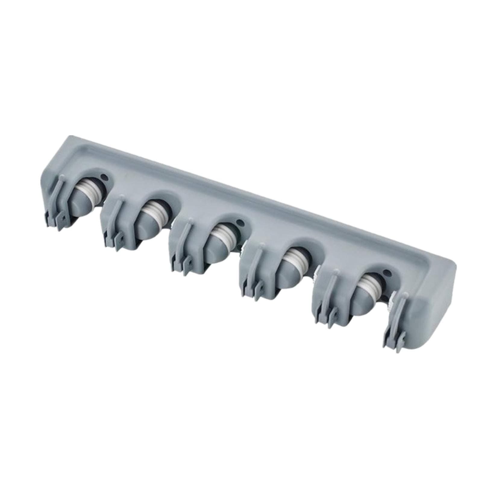 Mop and Broom Holder, 5 Position 6 Hooks Multipurpose Wall Mounted Organizer Storage Hooks for Kitchen Garden Garage (L, GRAY)