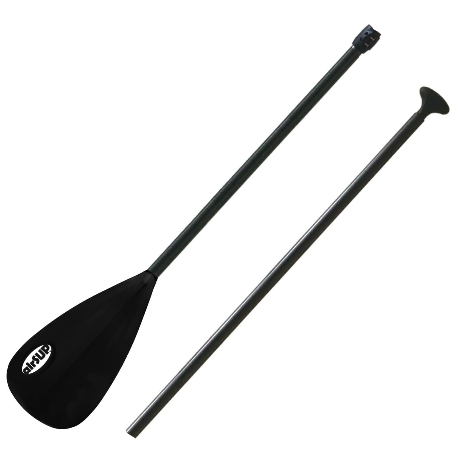 Adjustable 2 Piece Carbon Paddle for airSUP / Stand Up Paddle Surfing and Flat Water, Plastic Blade, total 29oz! Black vario