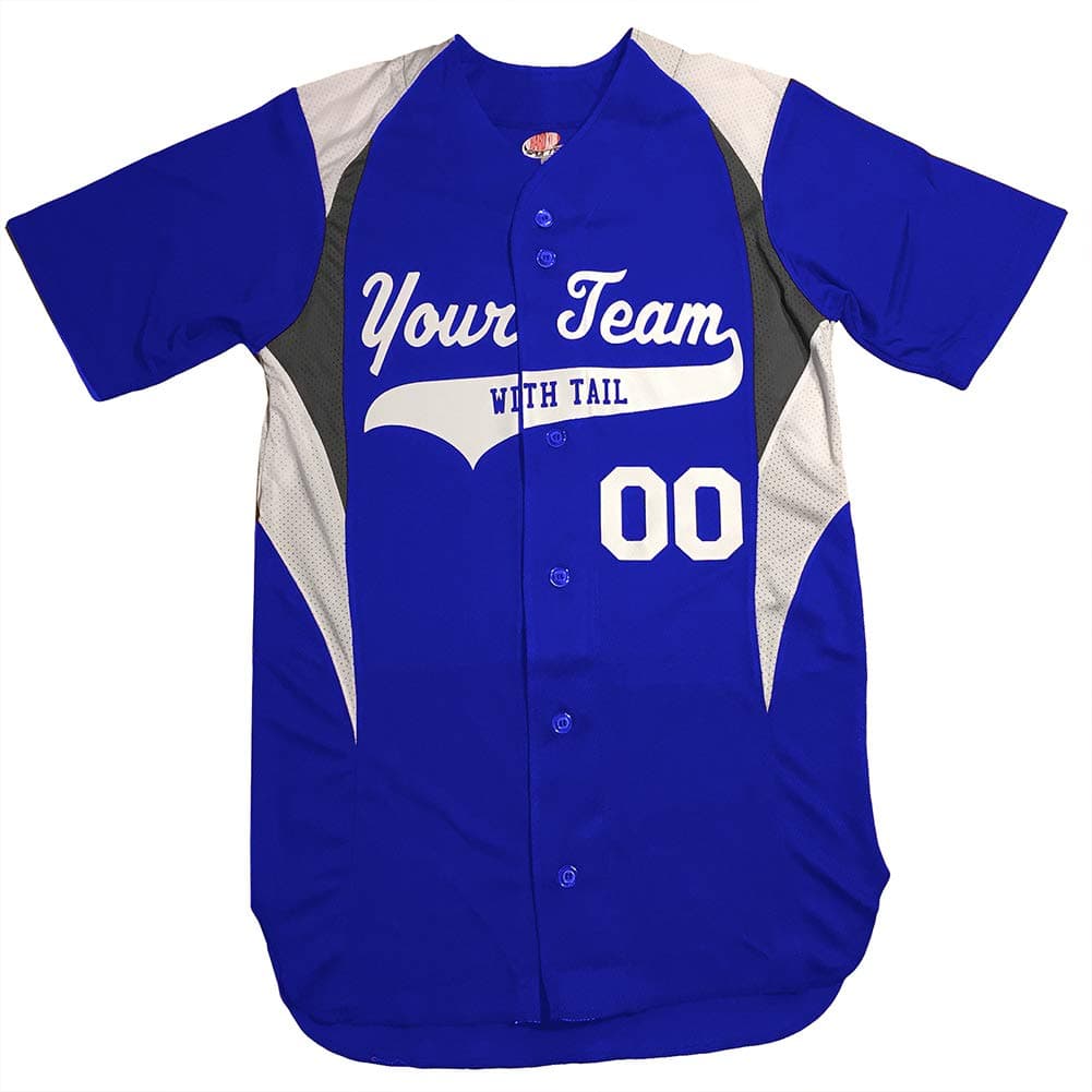3 Color Button Down Custom Youth Baseball Jersey with Your Names and Numbers