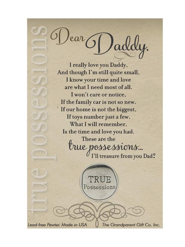 Daddy Sentimental Keepsake Pewter Coin (True Possessions)