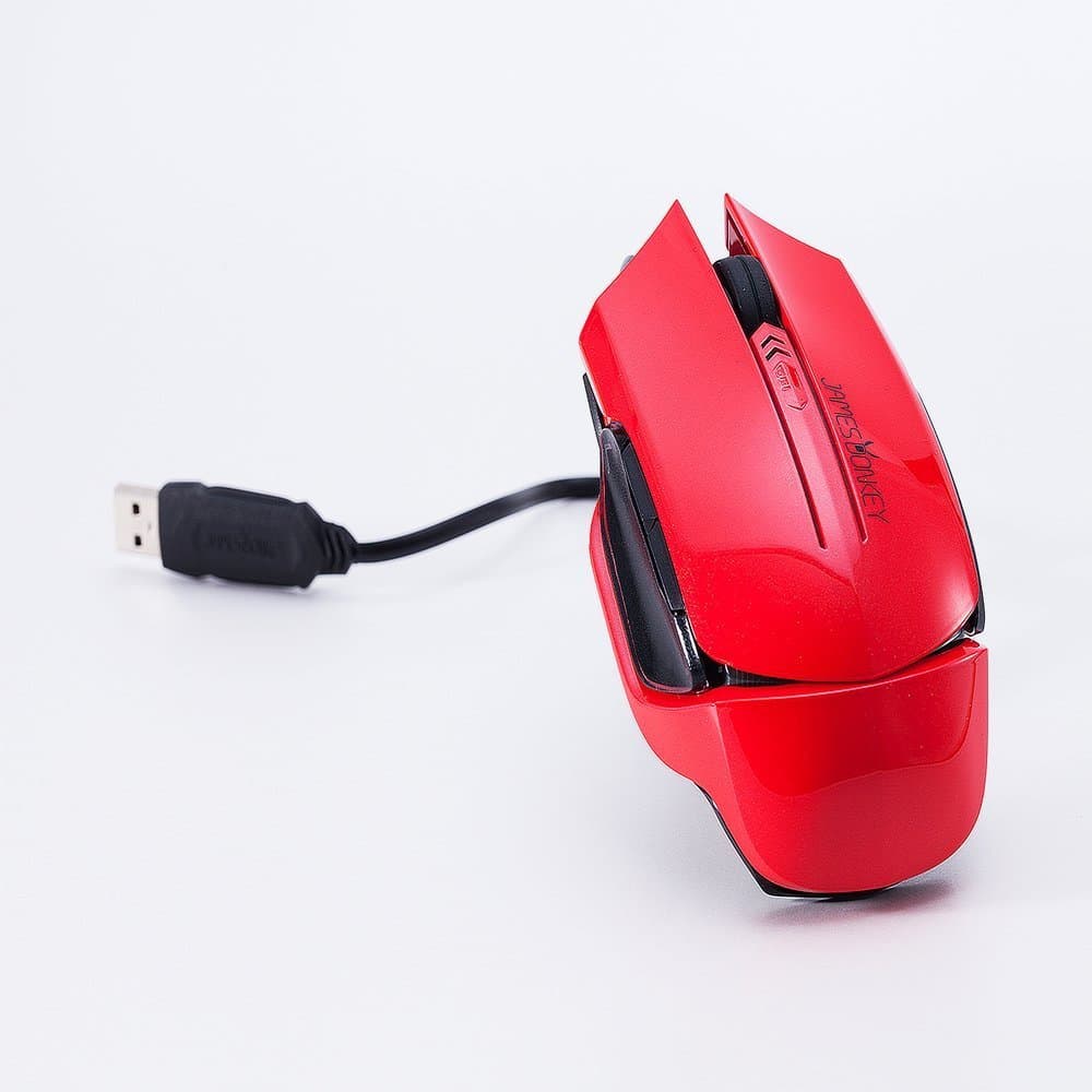 IRETER - Ergonomic Wired Optical Gaming Mouse Mice with 6 Buttons Adjustable 2000 DPI Gaming Mouse for PC Laptop Gamer Red color