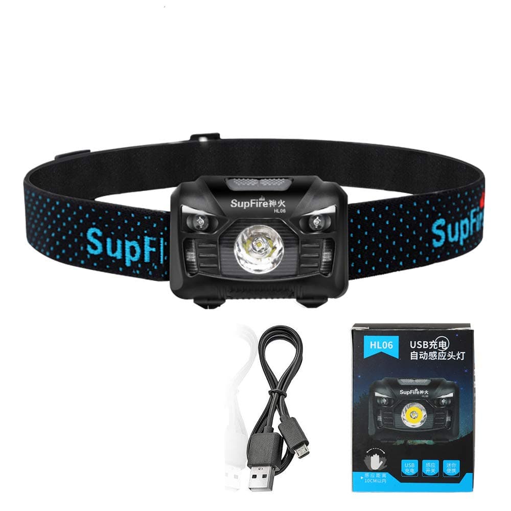 Supfire HL06 Sensor Headlamp LED 500 Lumens USB Charging & Automatic Headlight