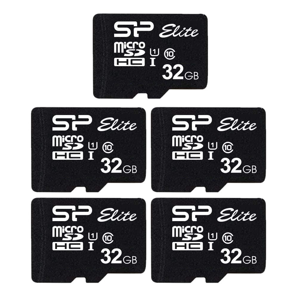Silicon Power Elite 32GB 5-Pack MicroSD Card with Adapter S5032GBSTHBU1V10AB