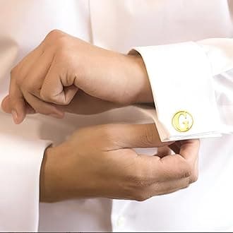 GWD Cufflinks for Men Classic Tuxedo Shirt Wedding Cuff Links Personalized Initials A-Z Gift