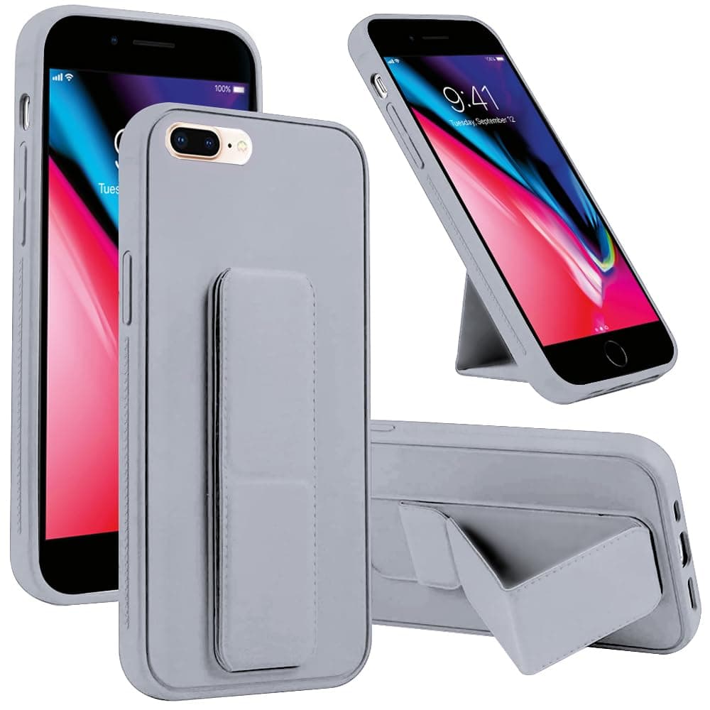 MARGOUN For iPhone 7 plus / 8 plus Case Cover Finger Grip holder Phone Car Magnetic Multi-function Shockproof Protective Case Two-in-one Phone holder Case (grey, iphone 7 plus / 8 plus)