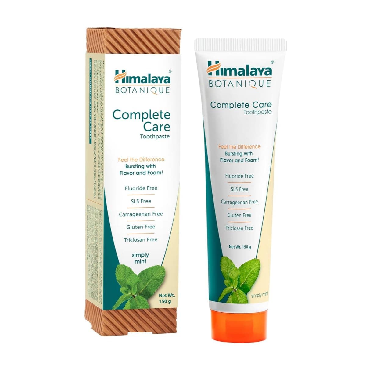 Botanique Complete Care Toothpaste - Simply Mint | Free from Fluoride & SLS | For Fresh Breath and Clean Mouth | 150g