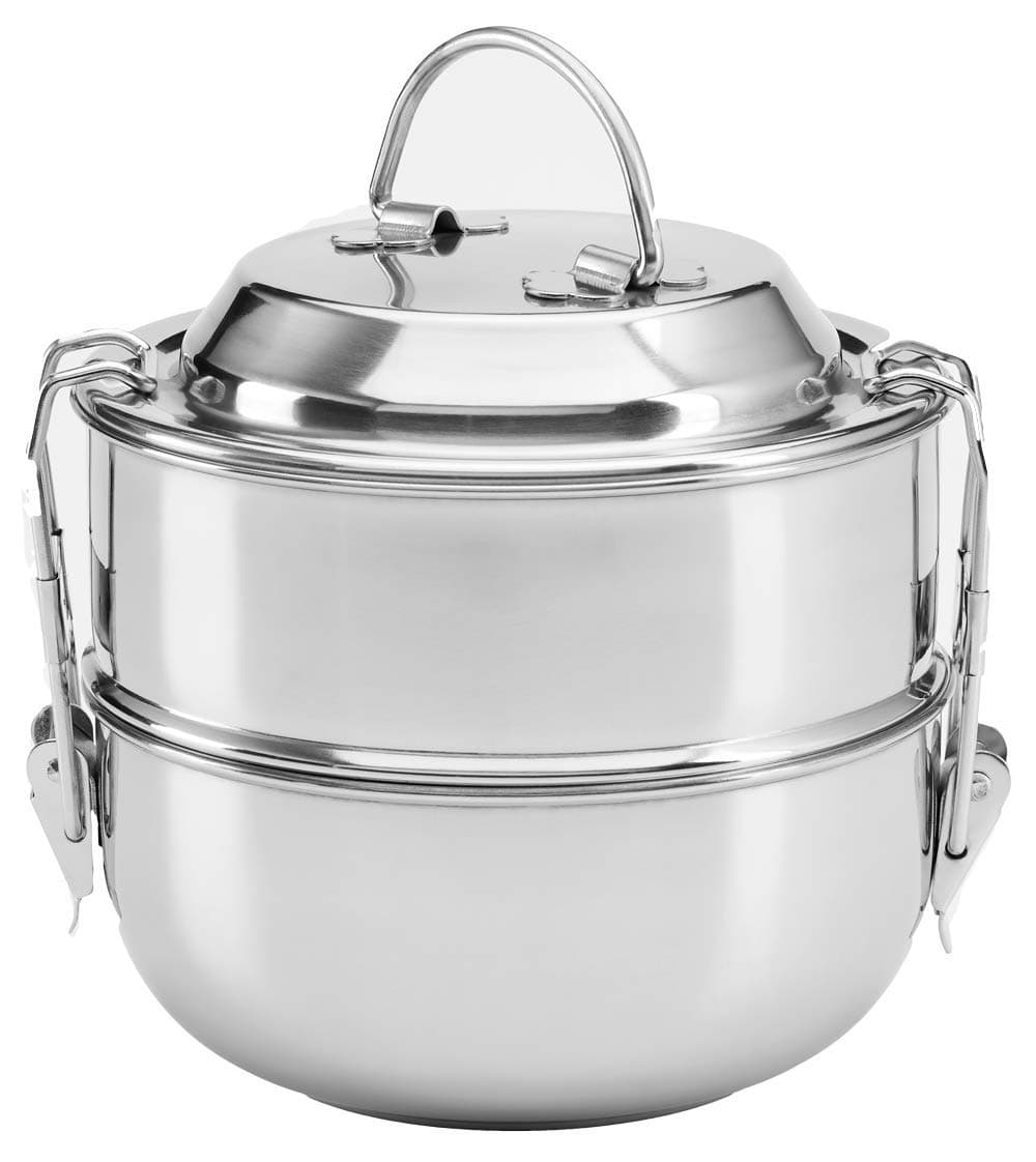 Happy Tiffin, Raja Domed 2 Tier Stackable Food Storage Lunch Box Tiffin Container