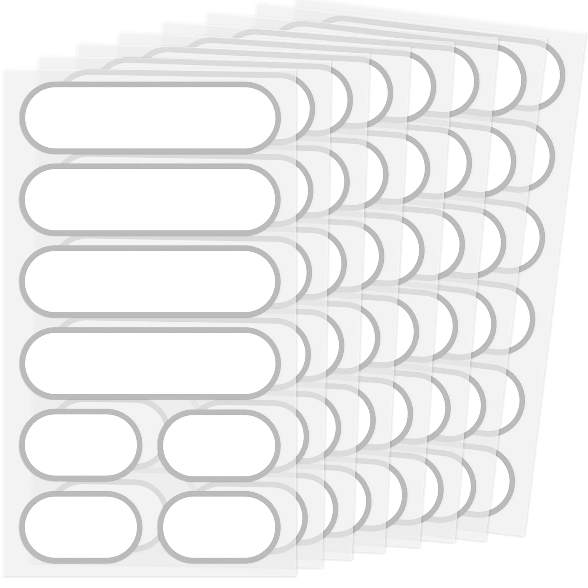 Waterproof Vinyl Kitchen Labels for OXO POP Containers, Removable Writable Food Storage Stickers, Tear-Resistant Pantry Organization Decals for Plastic, Glass Jars, 2 Assorted Sizes, 64 Pack