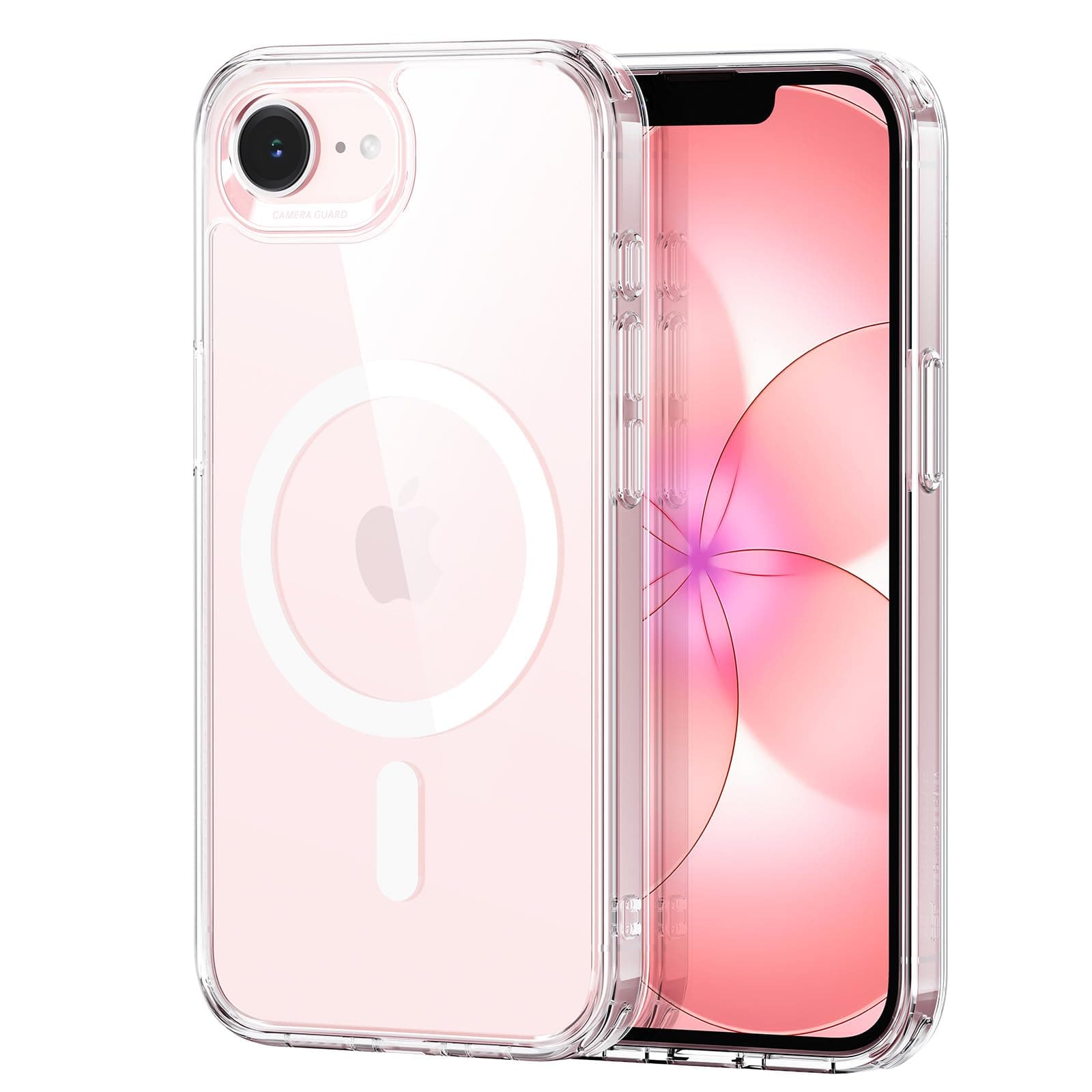 for iPhone 17e/16e Case, Compatible with MagSafe, Shockproof Military-Grade Protection, Magnetic Phone Case for iPhone 17e and iPhone 16e, Classic Hybrid Case (HaloLock), Clear