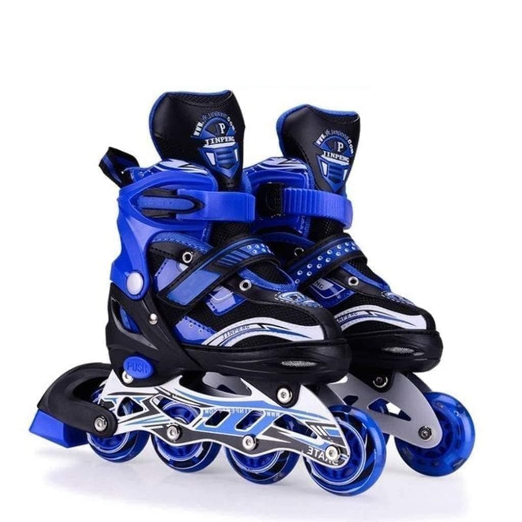 AHVI Inline Skates, Adjustable Inline Roller Skates for Boys Kids & Girls, 7 to 14 Years Unisex Outdoor Skating Shoes Roller Blades with Led Flash Lights Featuring Wheels for Skating