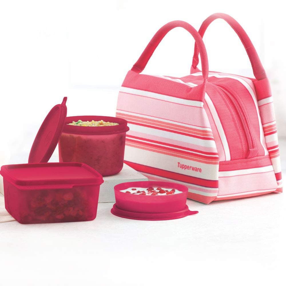 Tupperware Tupin Plastic Spring Surprise Lunch Set (Pink),500ML