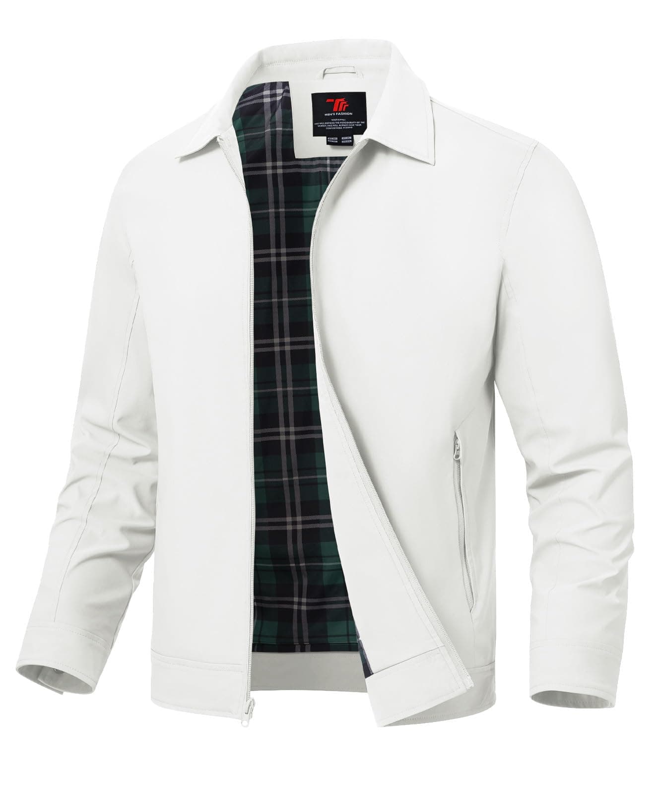 Mens Lightweight Jackets Light Windbreaker Full Zip Casual Work Jacket Golf Business Fall Track Coat with Pockets