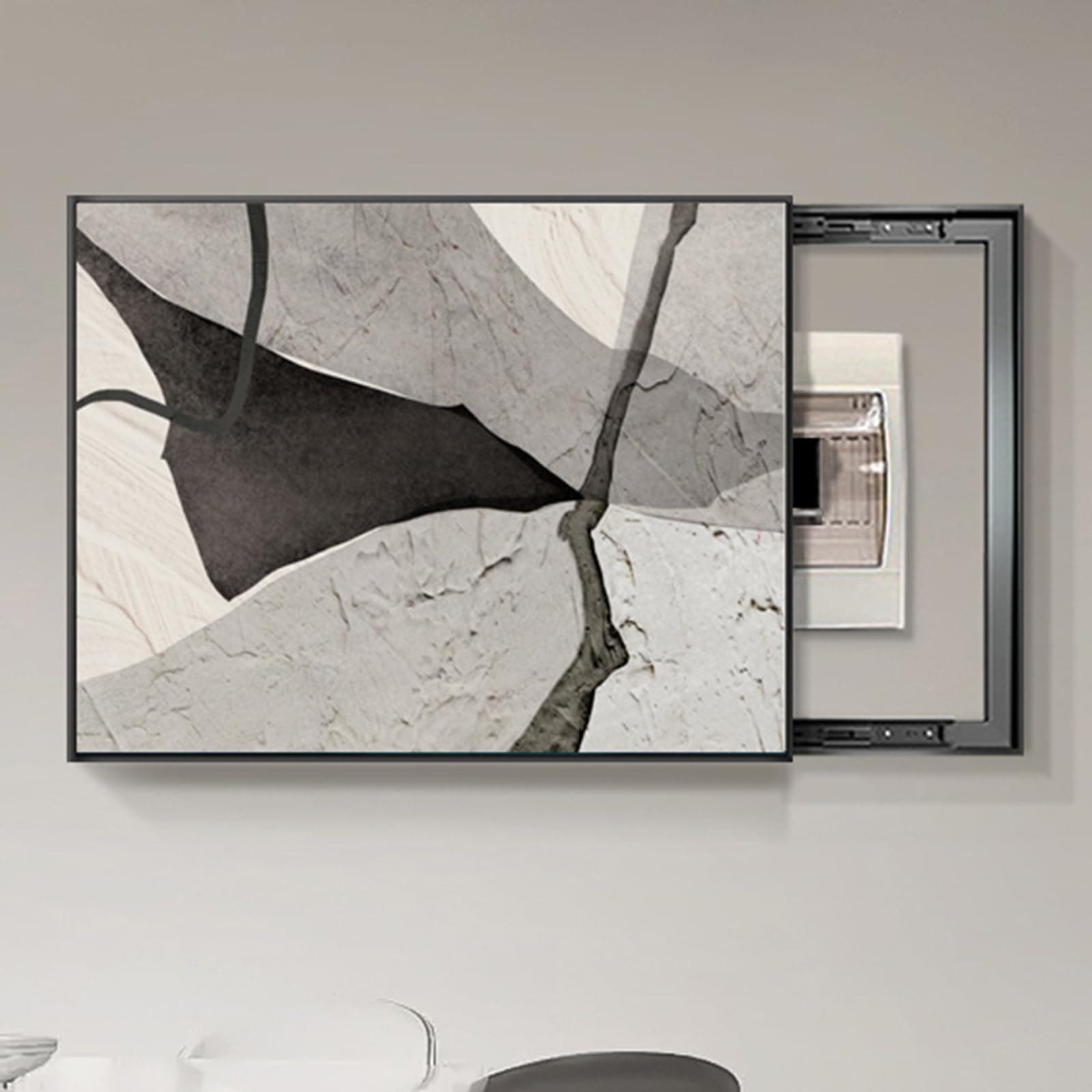 D,50X40cm, Electric Box Cover Push And Pull Modern Decorative Electric Box Cover Electric Meter Box Counters Decoration Hide Paintings Creative Simple Design Distribution Box Painting