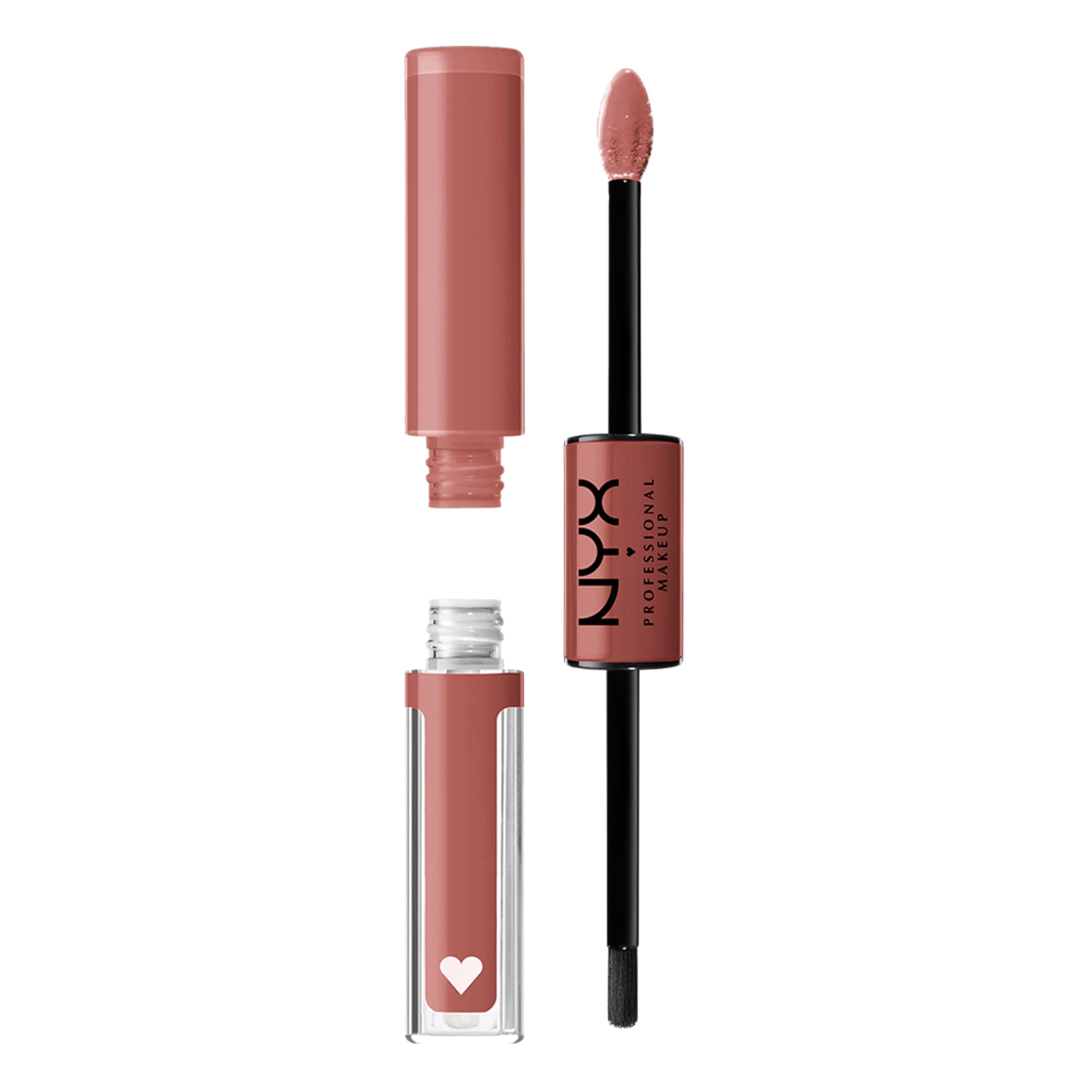 Shine Loud, Long-Lasting Liquid Lipstick with Clear Lip Gloss - Magic Maker (Dusty Nude Mauve)