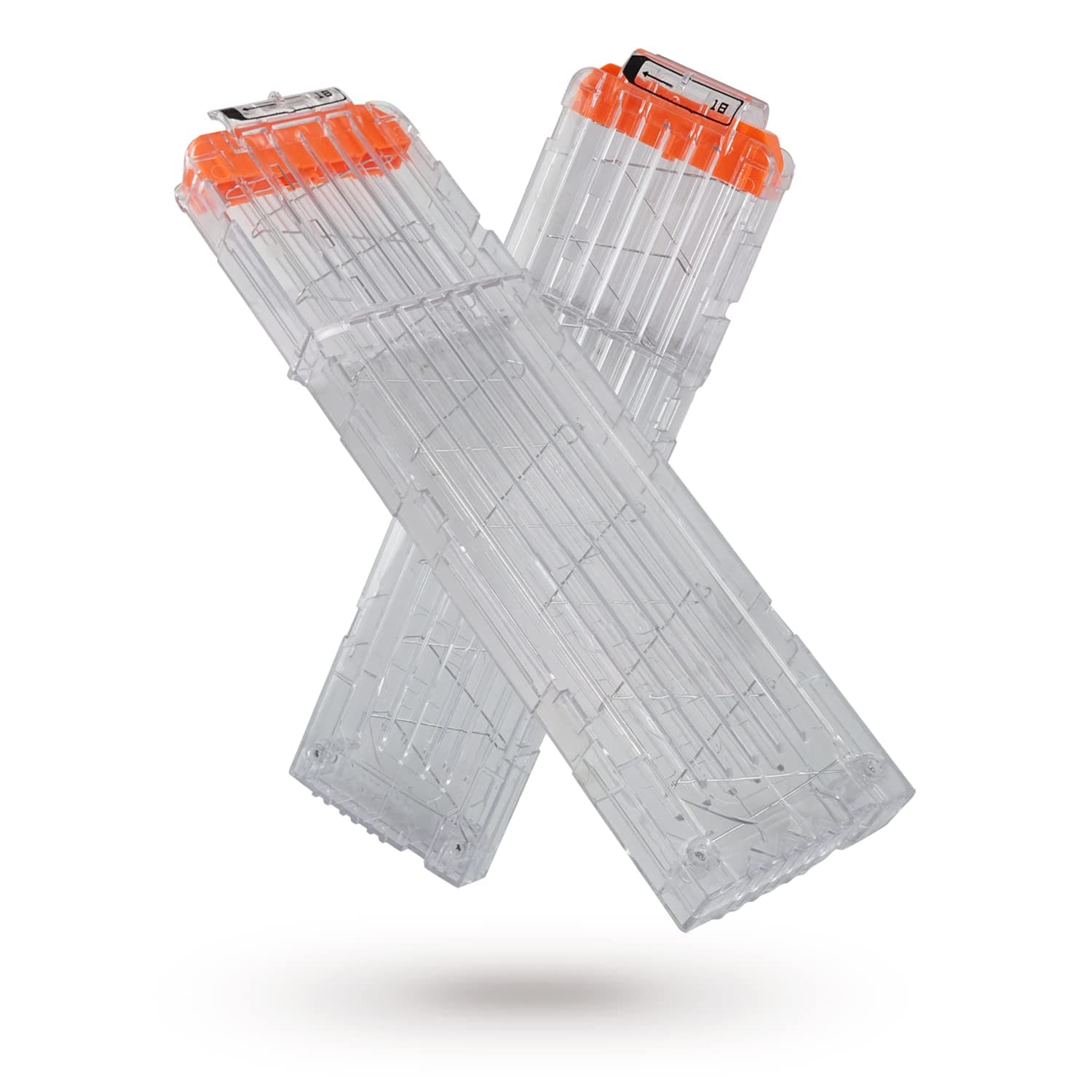 EKIND Soft Bullet Quick Reload Clips 18 Darts Clips Compatible for Nerf N-Strike Elite Magazine Toy Gun (Transparent, Pack of 2)