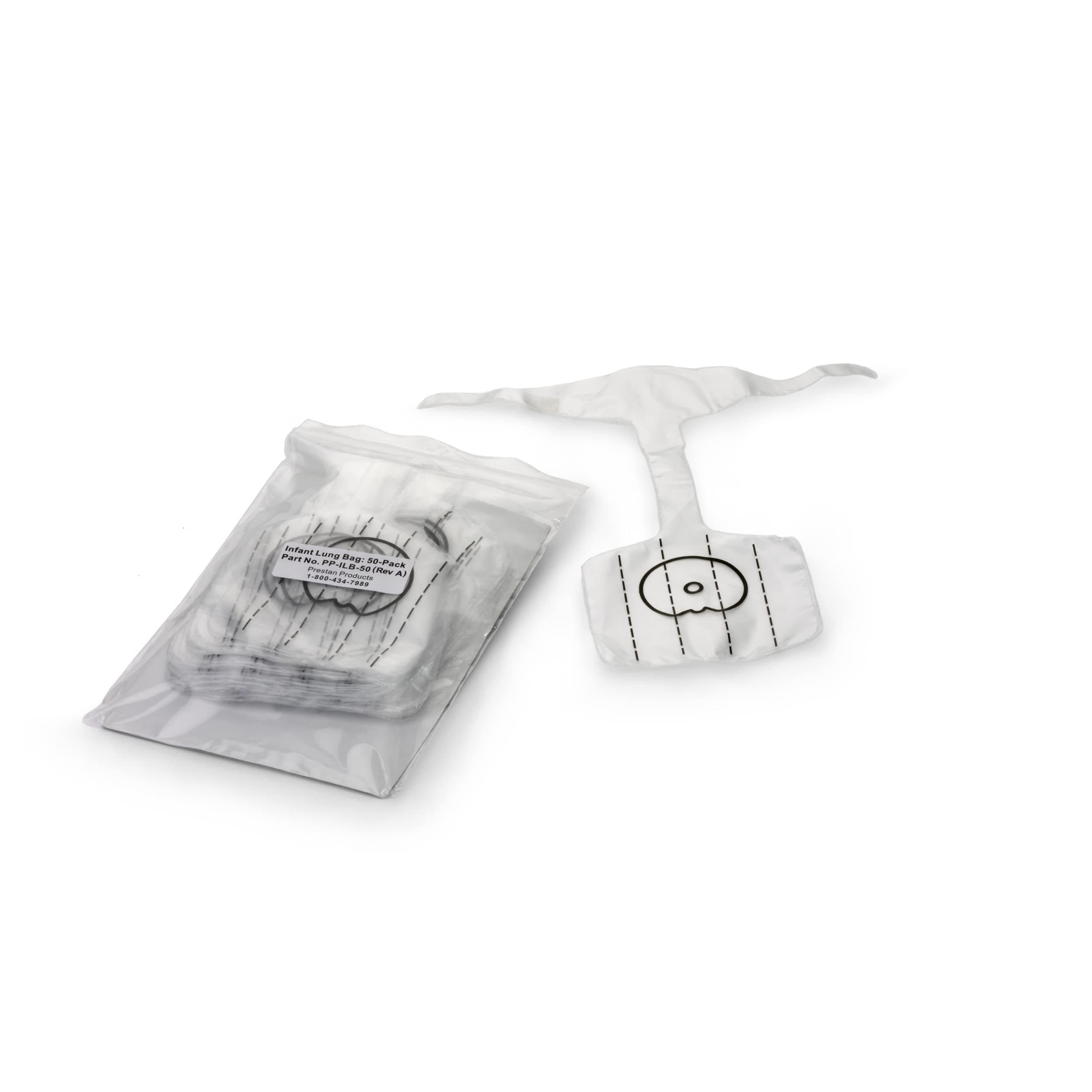 Prestan PP-ILB-50 Professional Infant Face-Shield Lung-Bag (Pack of 50)