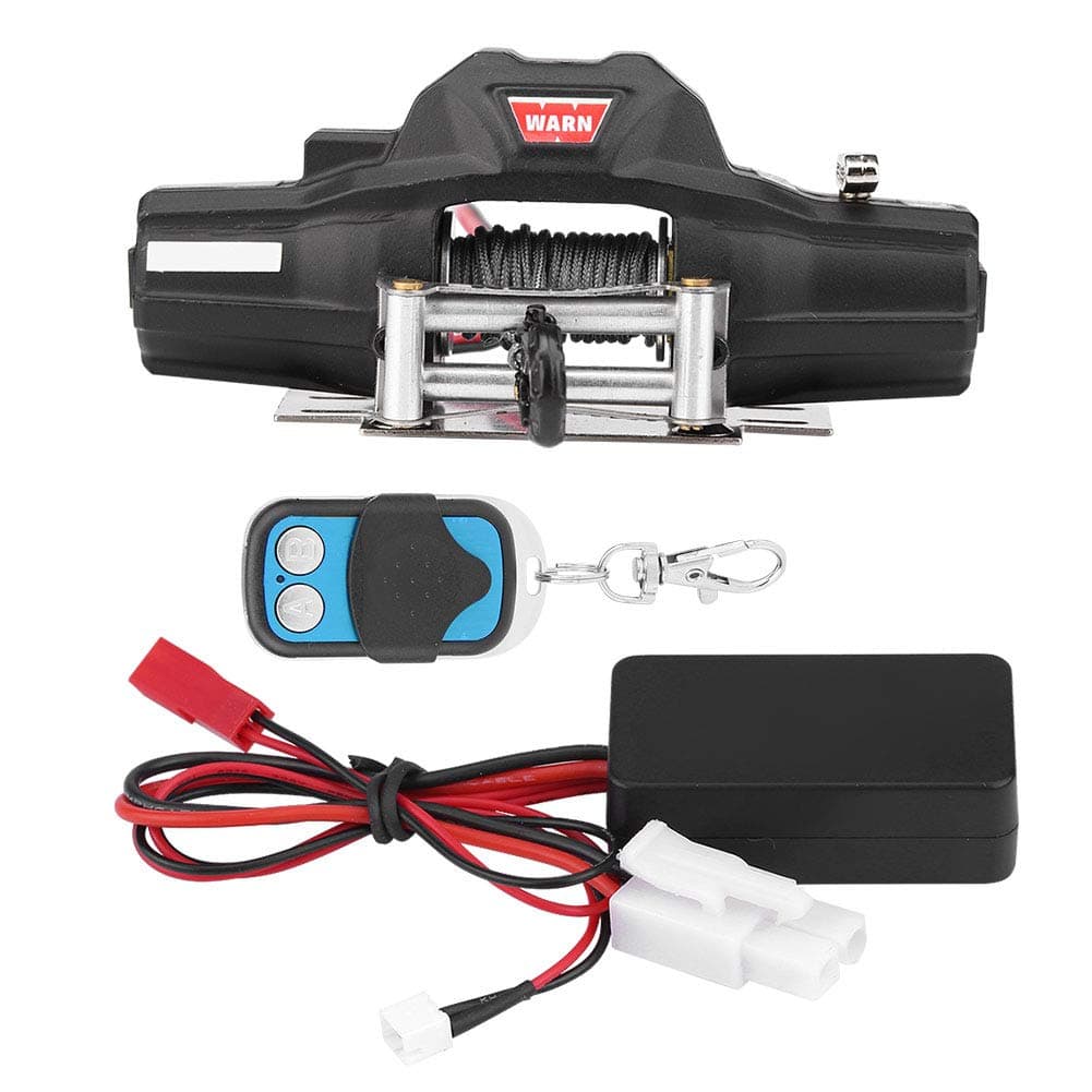 Drfeify RC Model Vehicle Dual-Motor Winch,1/8 Scale Accessory with Remote Controller