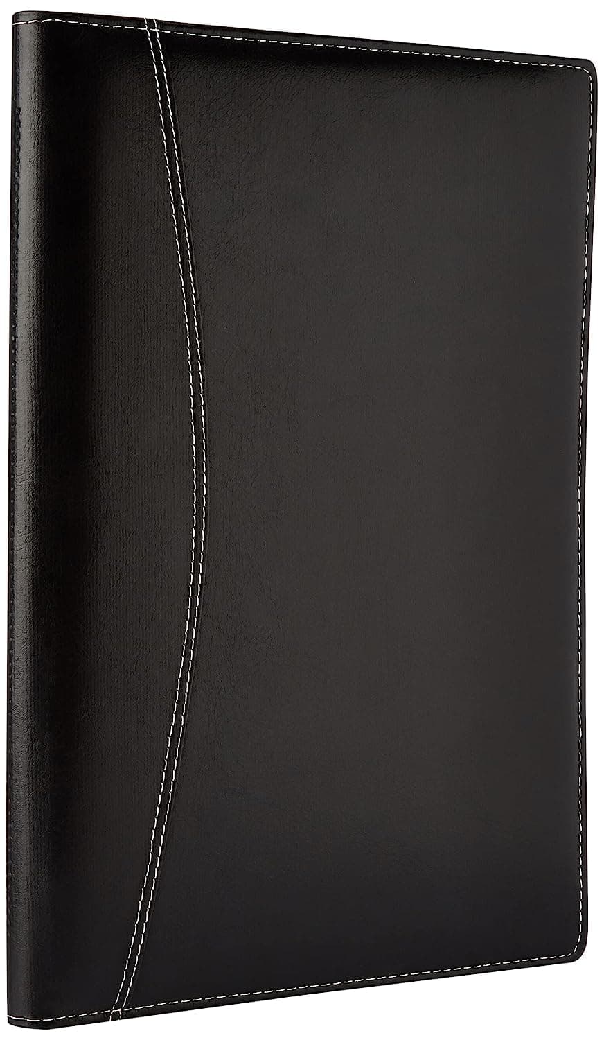 COI Black Faux Leather File and Folder for Certificate and Document for Student Portfolio with Zip Expending (Black) 20 Leaf