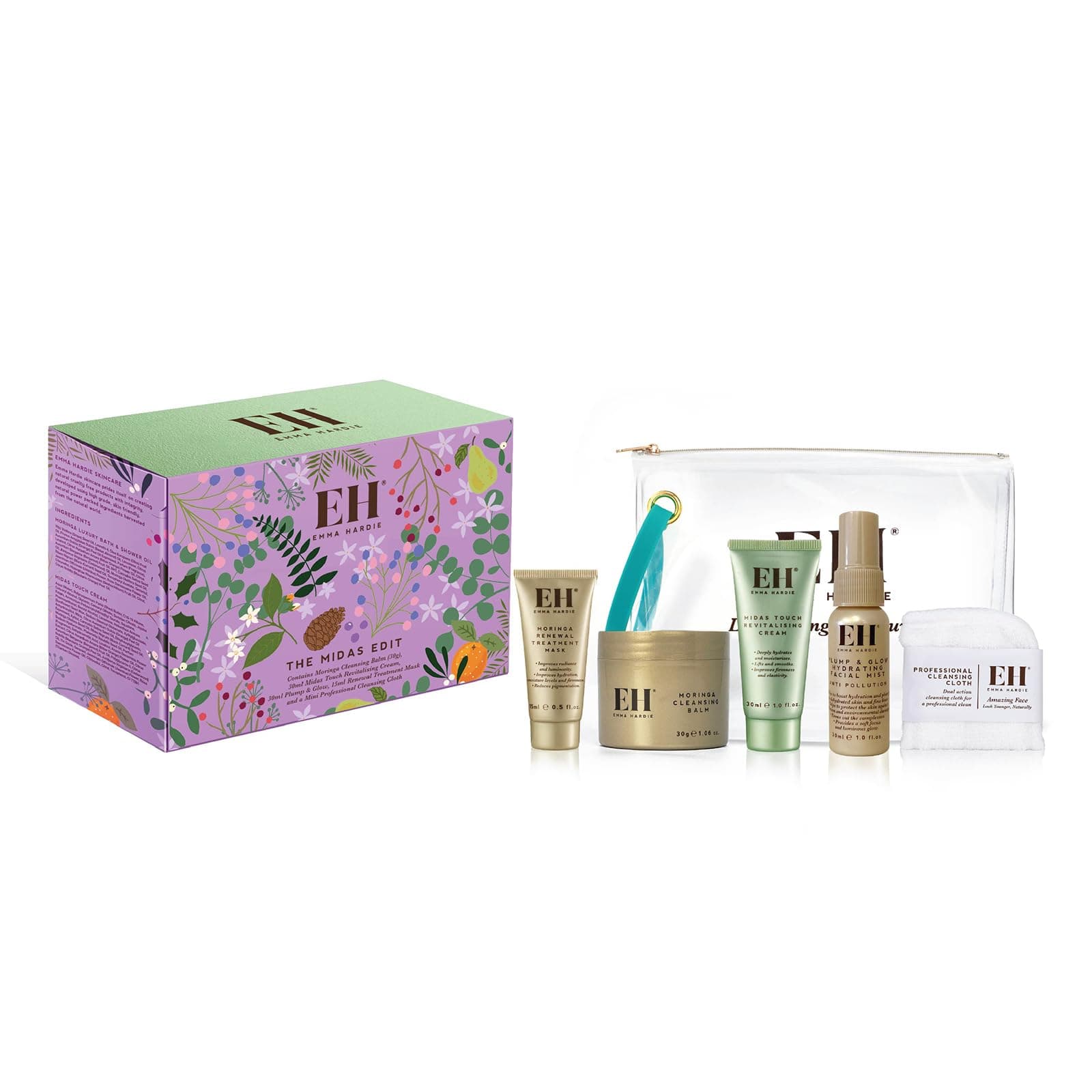 The Midas Edit Gift Set, Featuring 4 Luxurious Skin Care Products & Cleansing Cloth, Packed in a Convenient Cosmetic Bag, Perfect as Holiday Mini Travel Beauty Set, Natural & Cruelty Free