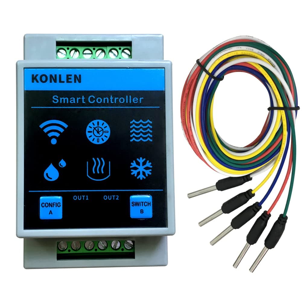 KONLEN Tuya Smart Home Water Level Sensor WiFi Controller Leakage Flood Alarm Swimming Pool Pump Tank Flow Detector