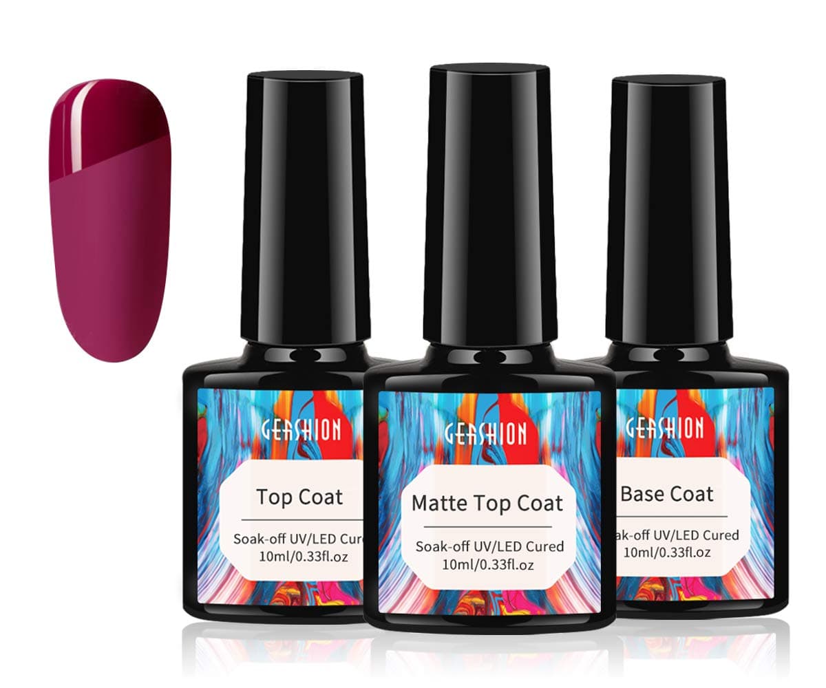 Matte Top Coat and High Gloss Top Coat Base Coat Set, No Wipe Top Coat UV LED Gel Nail Polish Shine Finish, 10ml Each Bottle