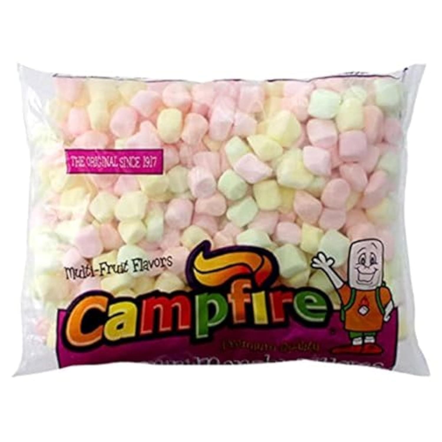 Campfire Multi Fruit Flavors Premium Quality Mini-Marshmallows, 10.58 oz ℮ 300 g حلوى مارشميلو صغيرة عالية الجودة بنكهات الفواكه المتعددة من كامب فاير