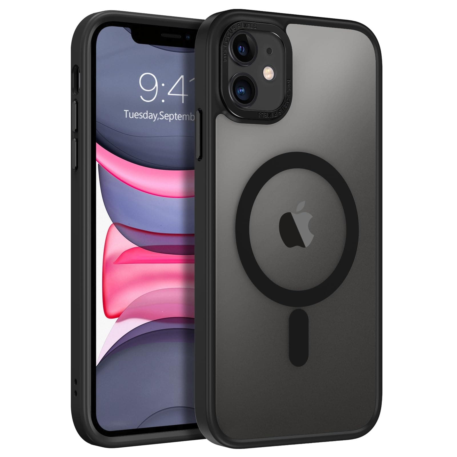 BENTOBEN for iPhone 11 Phone Case, Phone case for iPhone 11 Magnetic Case [Compatible with Mag Safe] Translucent Matte Slim Shockproof Anti-Fingerprint Protective Cover for iPhone 11 6.1’’ Black