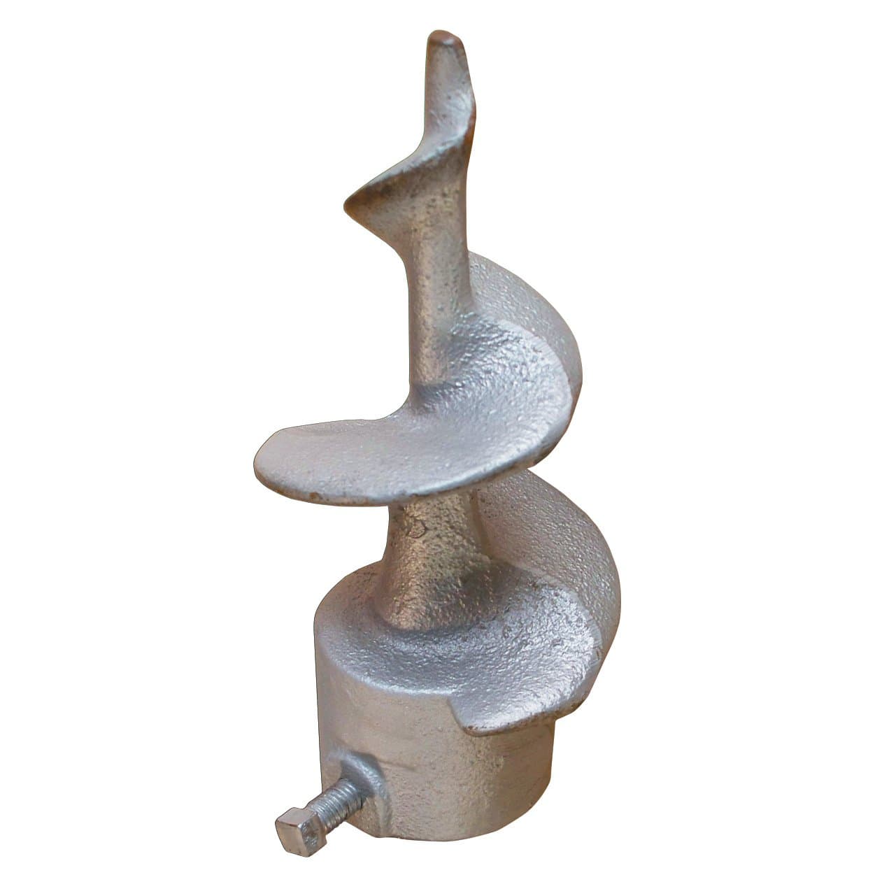 Dock Edge Stationary Dock Base Leg Pipe Sand Auger, Galvanized, 7/16" Holes for 3/8" Carriage Bolts,Grey