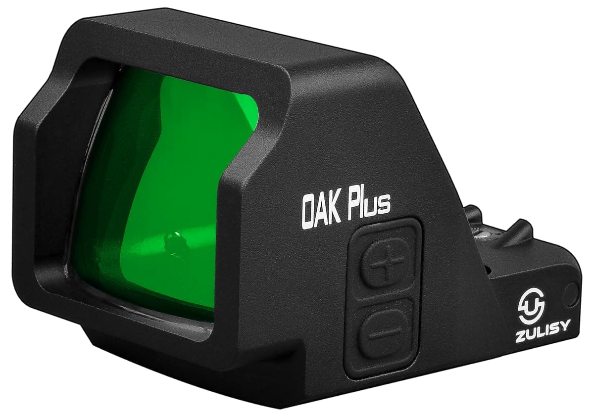 ZULISY Oak Plus 3.5 MOA Green Dot Reflex Sight, (for RMR/SRO/407C Cuts), EDC Tactical Full-Size Open Emitter Reflex Optic, 1x26mm Large Lens, Side Battery, Shake Awake, Precision 1 MOA Adjustments