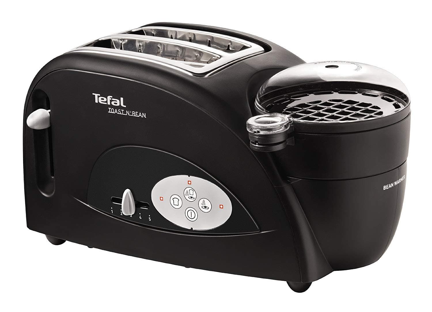 Tefal Toast n Bean, 2 Slice Toaster, Bean & Egg maker, 1200 W, Black, TT552842