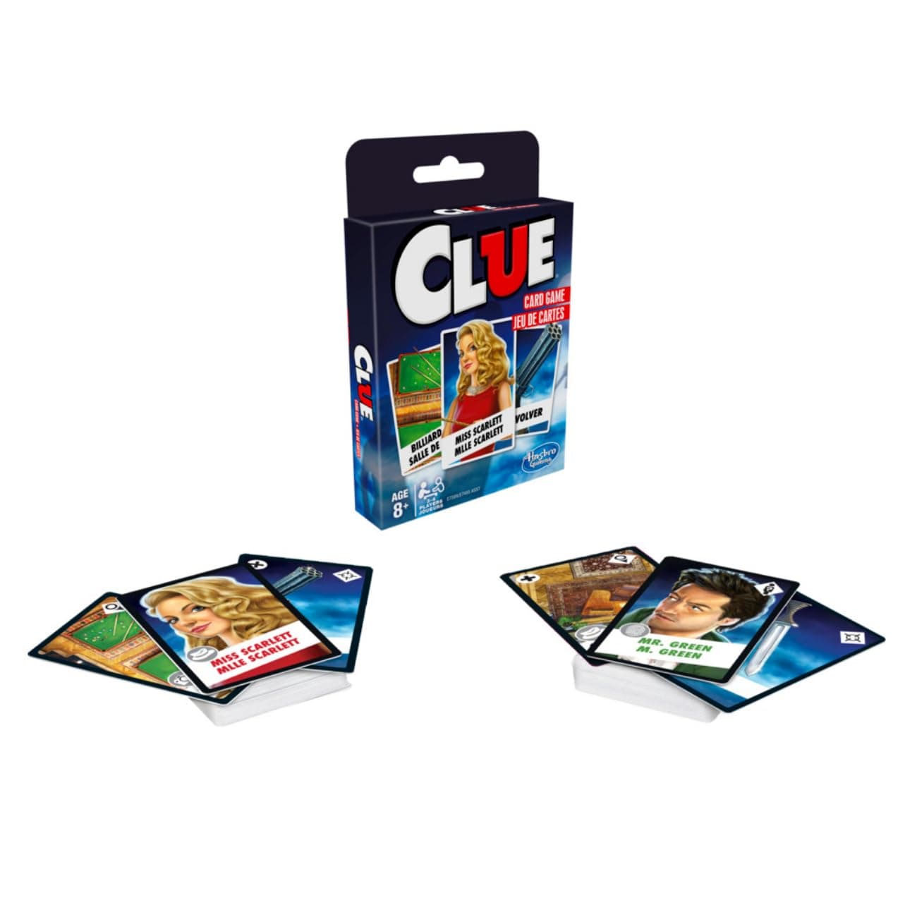 Hasbro Gaming Clue Card & Quick-Playing Family Game – 3-4 Players – Detective Mystery Games – Fun Vacation Travel Essentials – Ages 8+, Birthday Gift for Kids