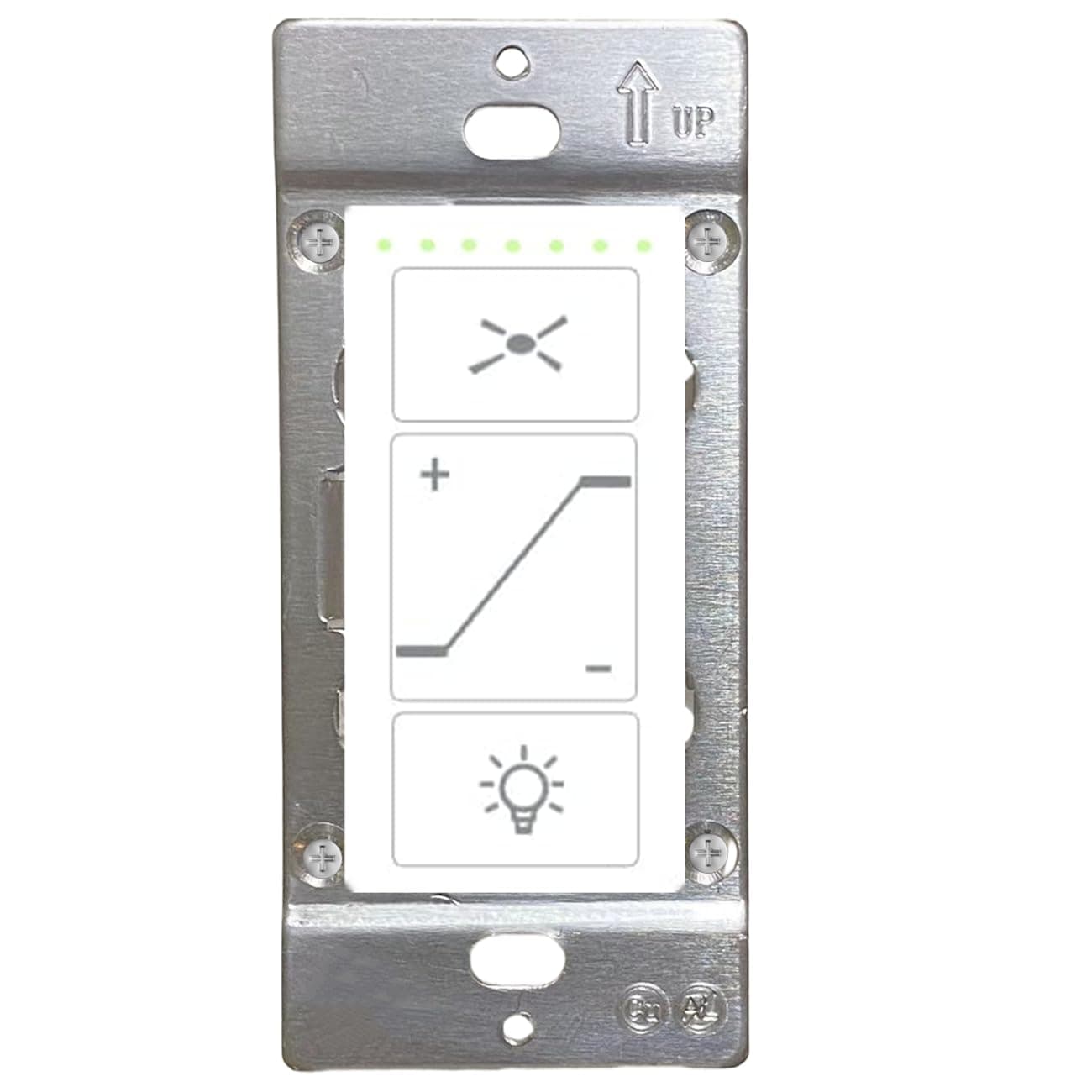 Nexete Ceiling Fan Control & Dimmer Wall Switch, 2 in 1 Light and Ceilig Fan Combination Light Switch,Single Pole,No Wi-Fi Capability, Neutral Wire Needed.