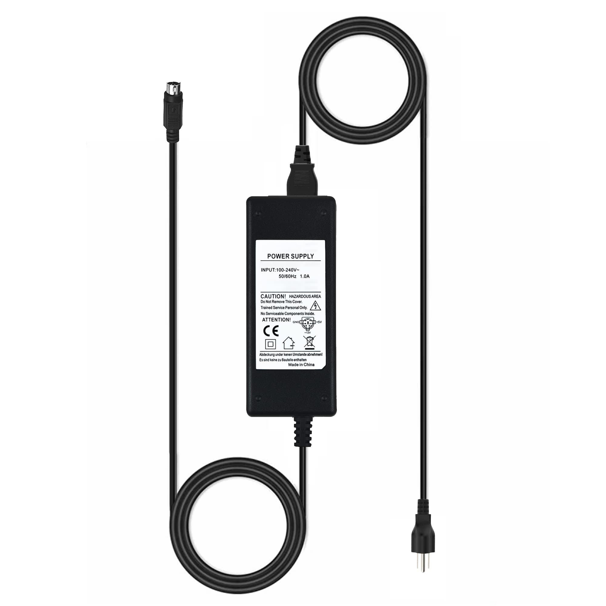 SLLEA 6-Pin DIN AC/DC Adapter for I/O Magic GigaBank 320gb 3.5" External Hard Drive HD HDD 5VDC / 12VDC 1.5A-2A 6-Prong Power Supply Cord Cable PS Battery Charger Mains