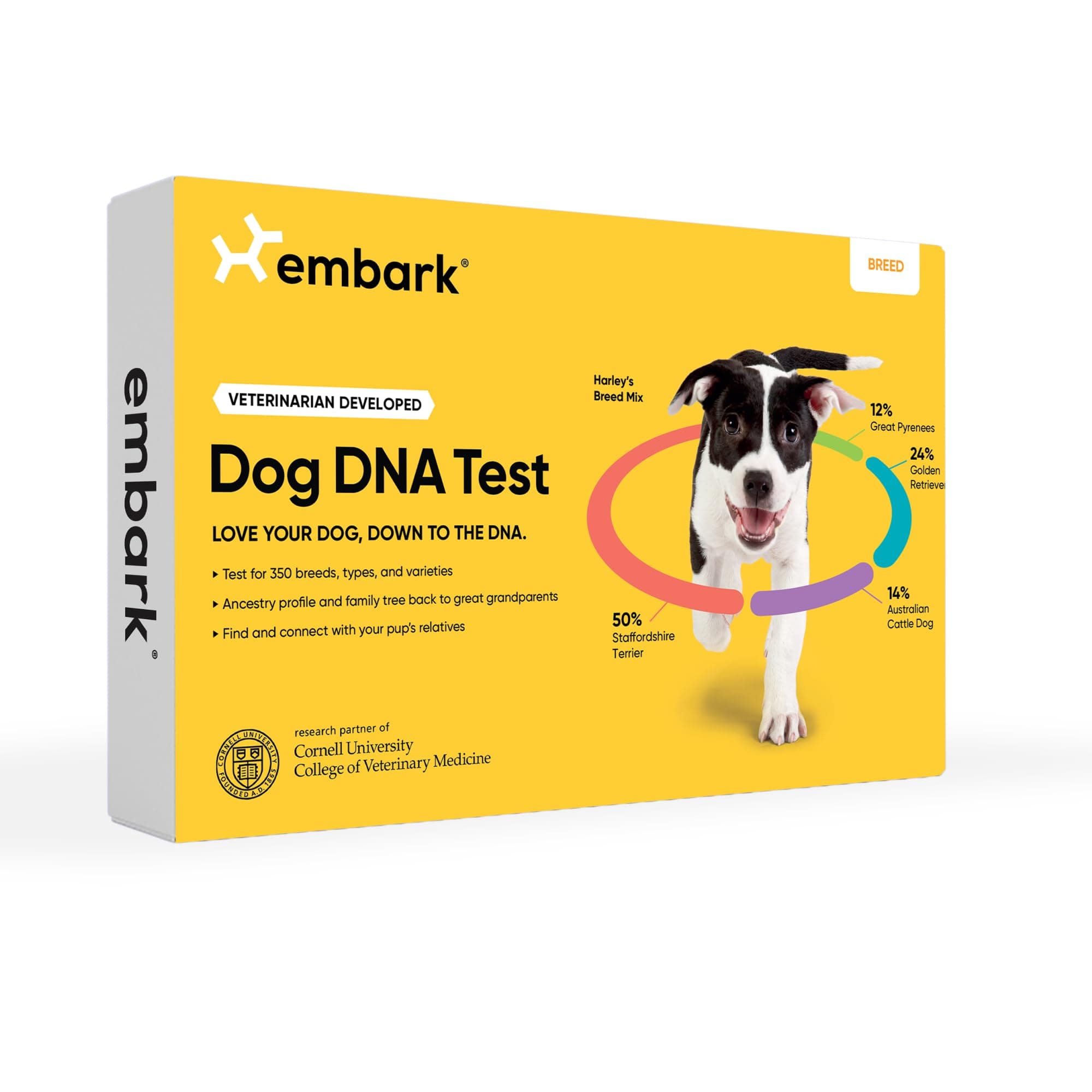 Embark Breed Identification Kit - Most Accurate Dog DNA Testing Kit - 99% Breed Ancestry Accuracy for Mixed Breed Dogs - Plus Relative Finder & Family Tree