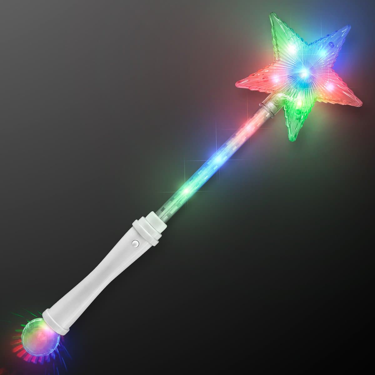 FlashingBlinkyLights Light Up White Super Star Princess LED Wand