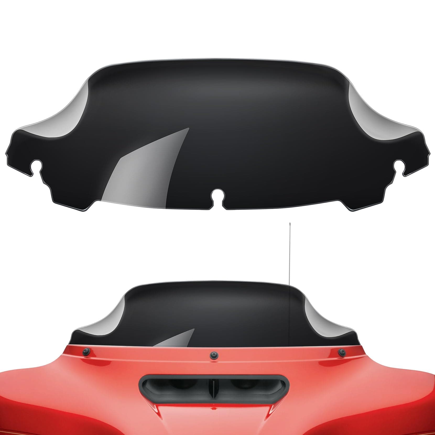 Amazicha Black 7" Wave Windshield Windscreen for Harley Electra Street Glide 2014 2015 2016 2017 2018 Black 7" Windshield fits 14-16