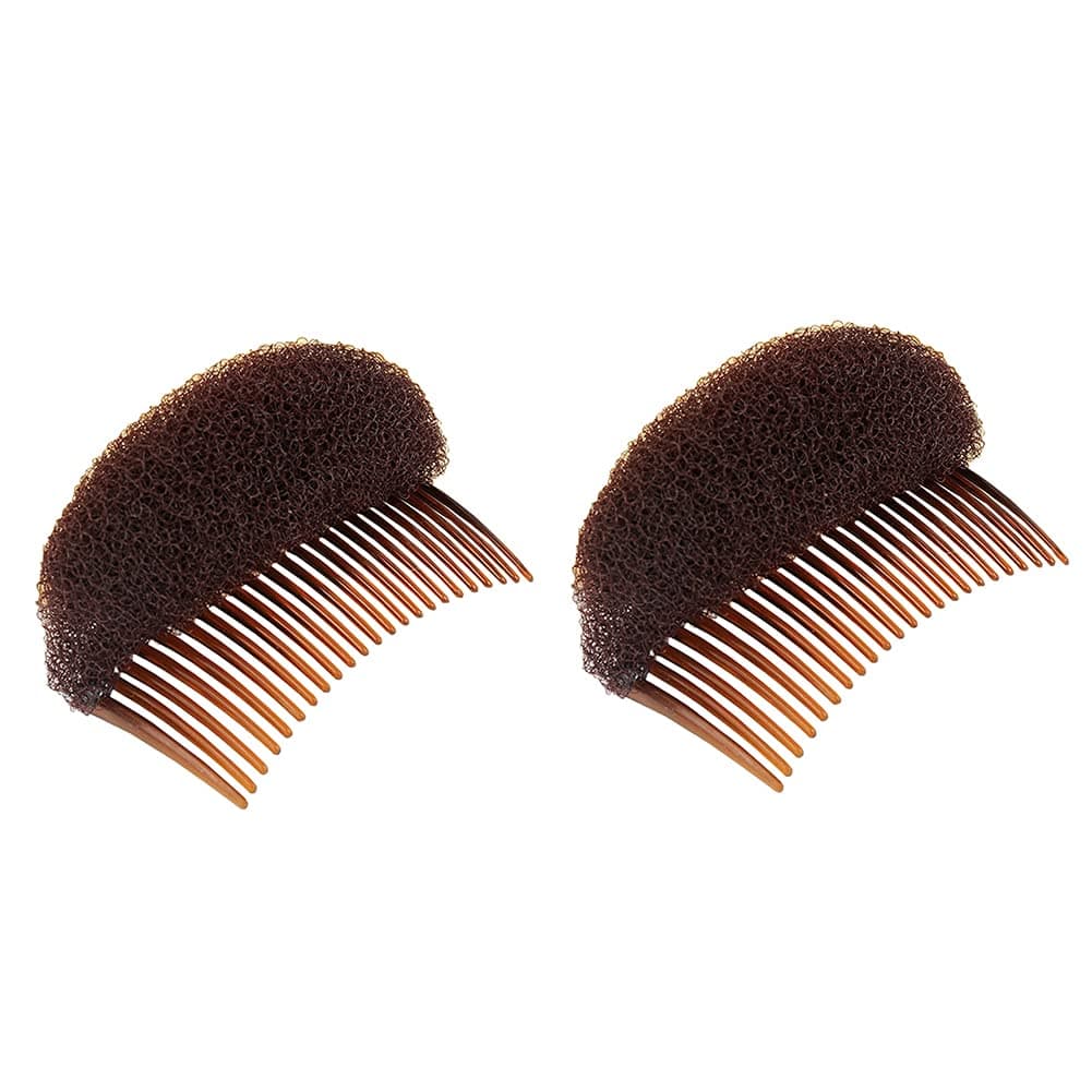 2PCS Brown Bump It Up Volume Inserts Hair Comb Do Beehive hair styler Insert Tool Bun Maker Hair Bump Base Hair Accessories for Women Girls