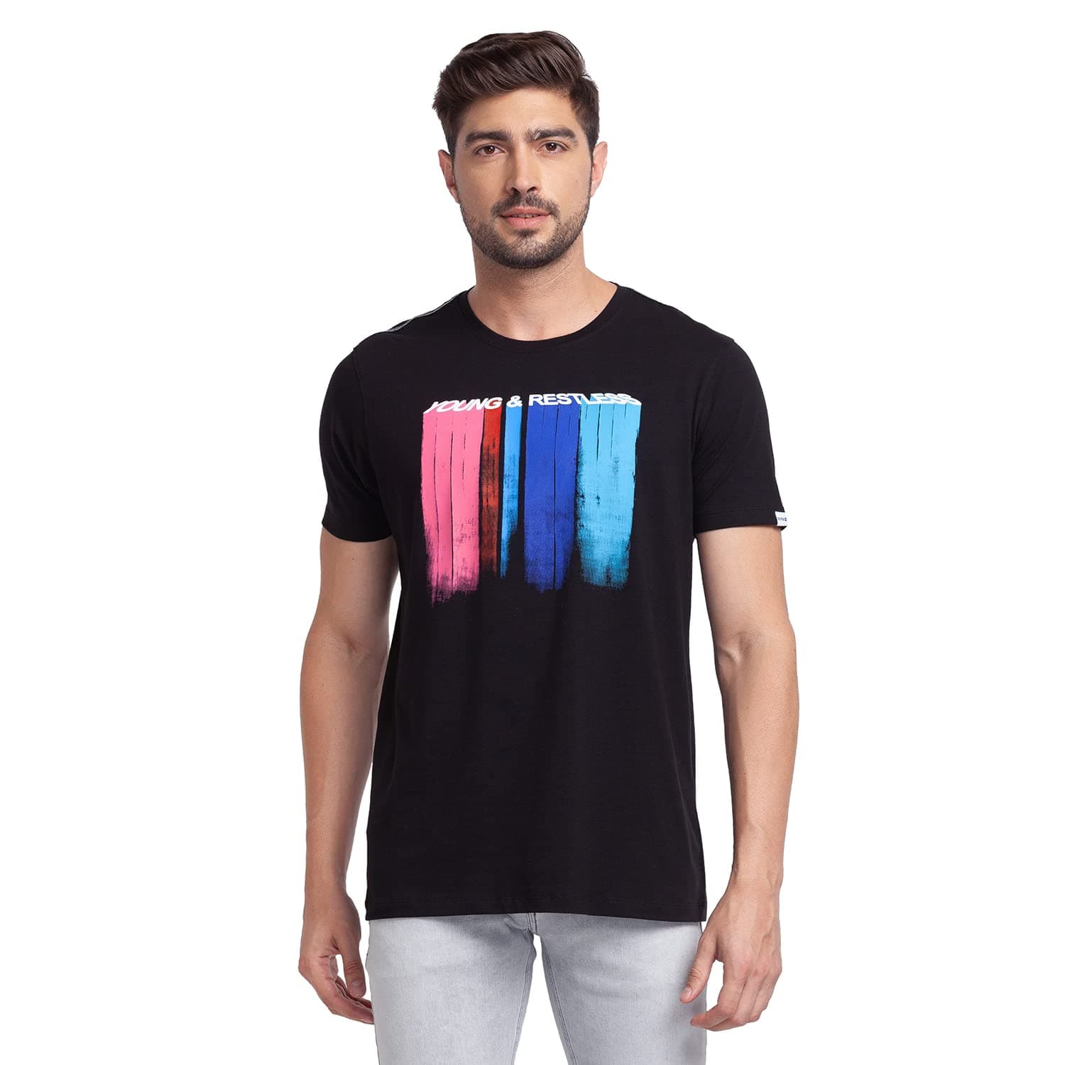 SpykarBlack Mens T-Shirts