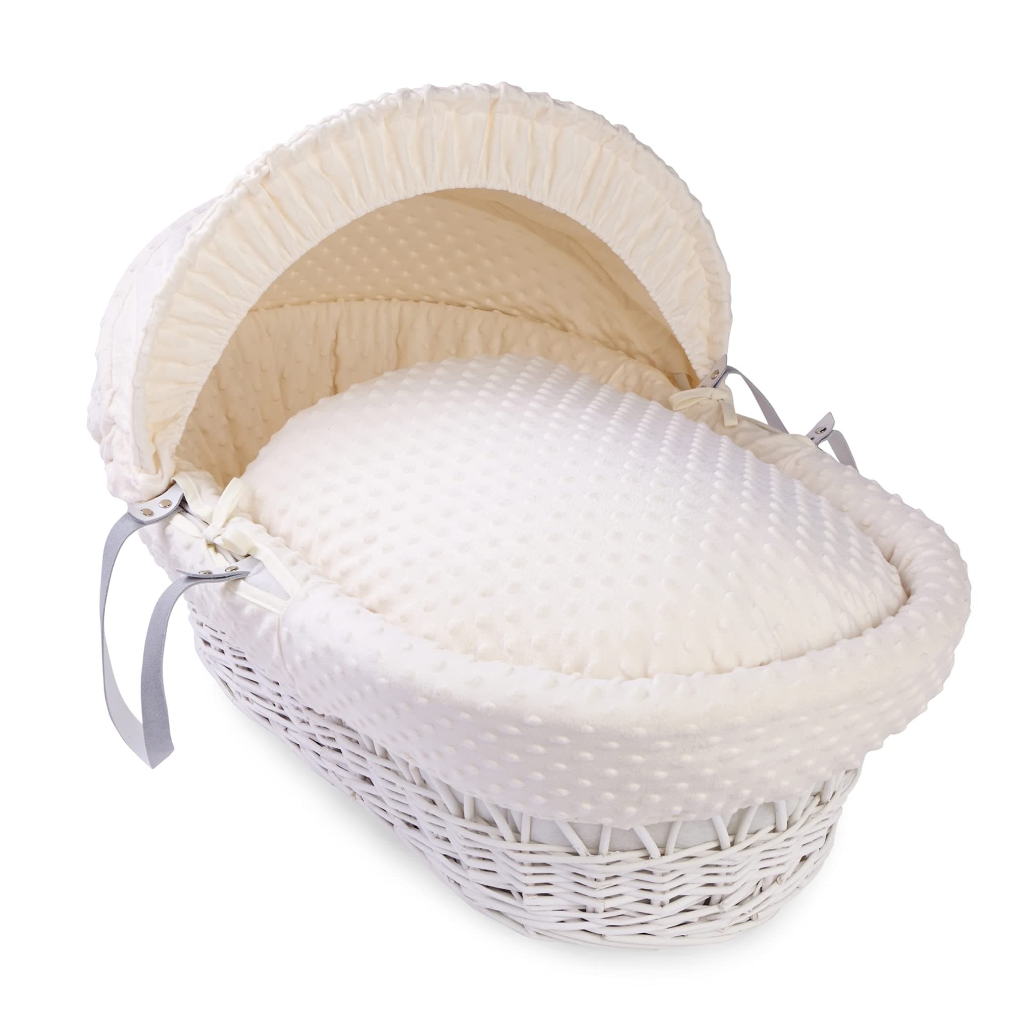 Clair de Lune Dimple Moses Basket Dressing/Bedding Set (Basket NOT included) - (Cream)