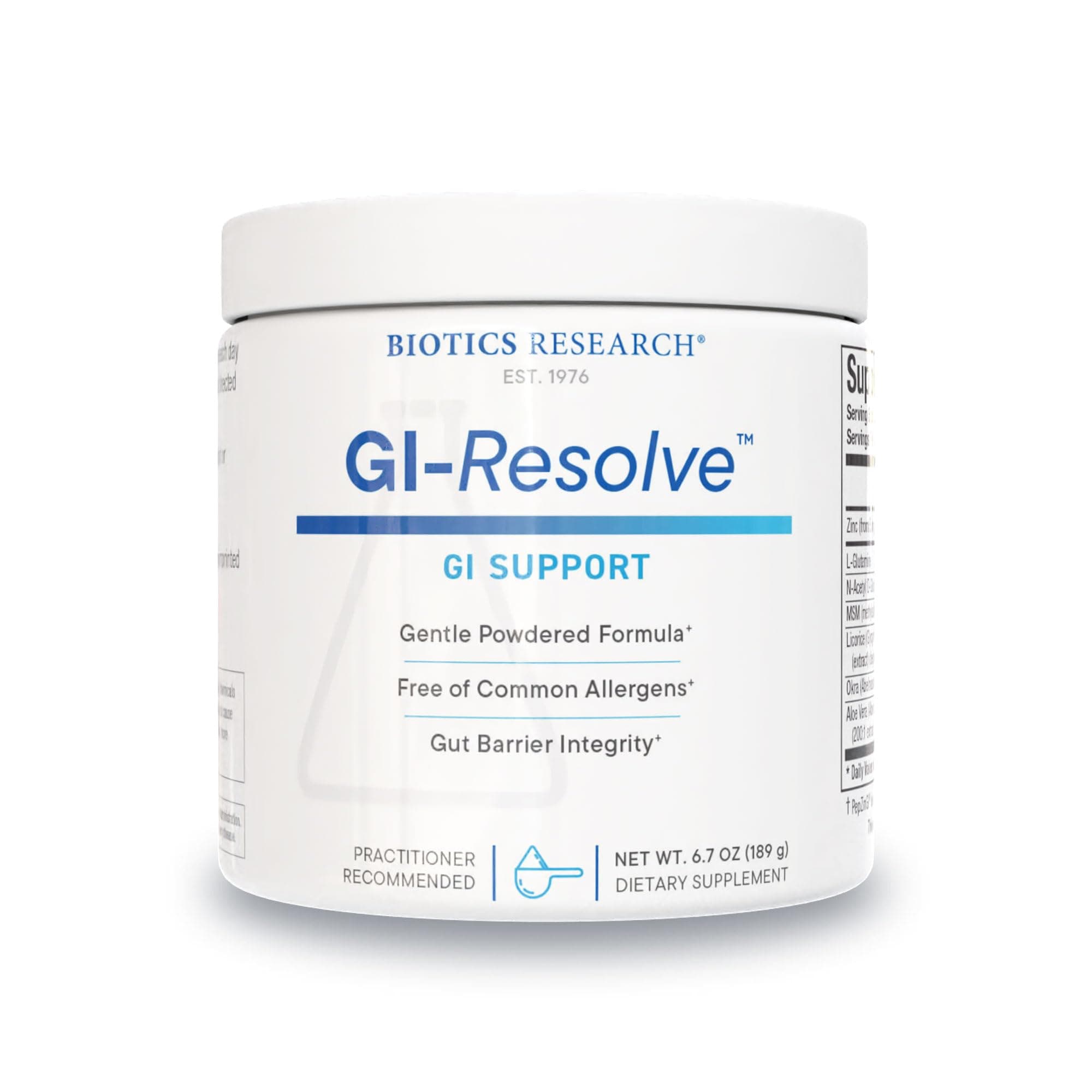 GI Resolve™ Advanced L-Glutamine Powder Formula for Gut Lining Support & Healing - Optimal Gastrointestinal Function - Premium 7-Ingredient with Zinc Carnosine & Botanicals- 6.7oz
