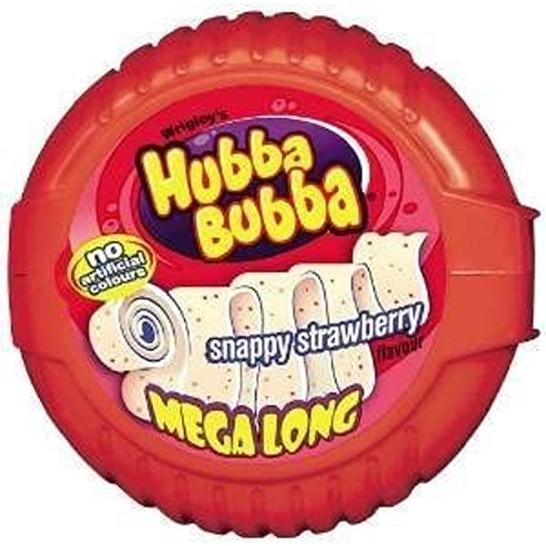 HUBBA Bubba Bubble Tape Snappy Strawberry Bubble Gum 1.8 m