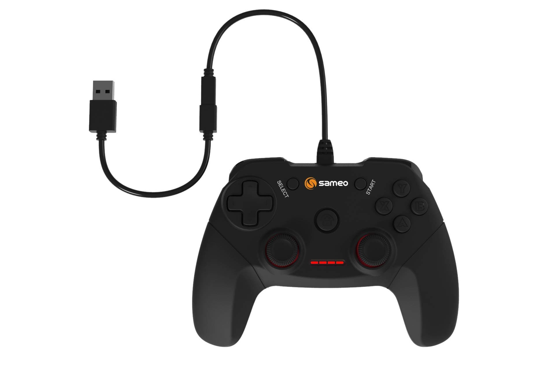 sameo SG12 Wired Gaming Controller for PC/PS3/Android supports Windows XP/7/8/10 OTG-Support (Black)